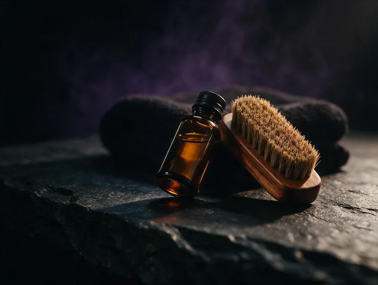 Aceite y cepillo de barba